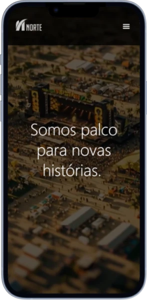 Site aberto no celular